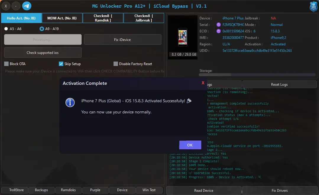 MG Unlocker Pro — Apple iCloud Bypass Tool